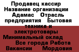 Продавец-кассир › Название организации ­ Адамас › Отрасль предприятия ­ Бытовая техника и электротовары › Минимальный оклад ­ 37 000 - Все города Работа » Вакансии   . Мордовия респ.